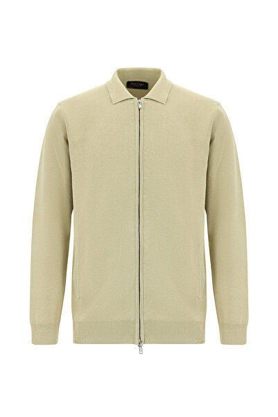 Abdullah Kiğılı Woolen Zippered Knitwear Cardigan