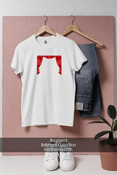 Bahriyeli Collection تي شيرت للجنسين بتصميم ستارة مسرح كبيرة الحجم