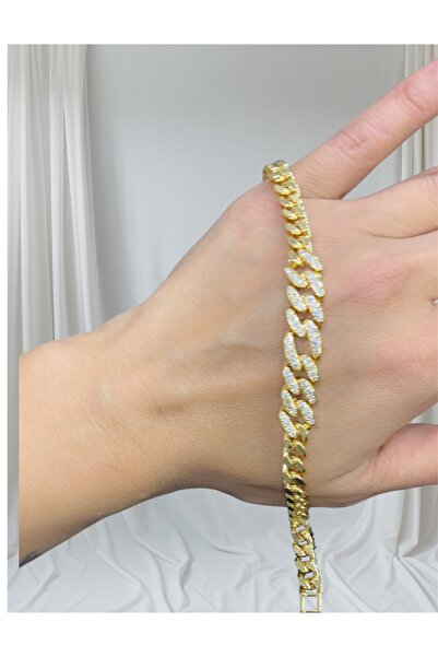 Store 14k Altın Rengi Zirkon Taşlı Xuping Bileklik 18 Cm