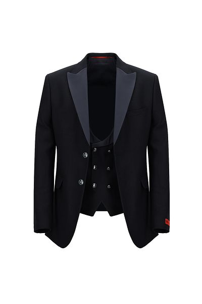 Kiğılı Slim Fit Slim Fit Pointed Collar Tuxedo & Groom Suit with Vest