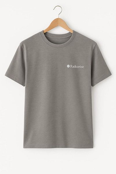 Raikorise Ανδρικό μπλουζάκι Basic από 100% βαμβακερό γκρι