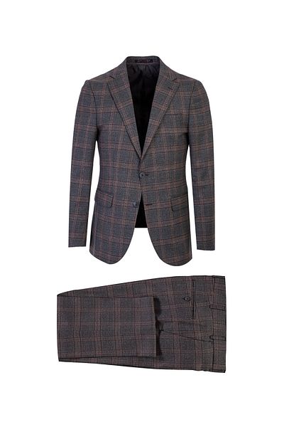 Abdullah Kiğılı Plaid Patterned Regular Fit Wool Suit