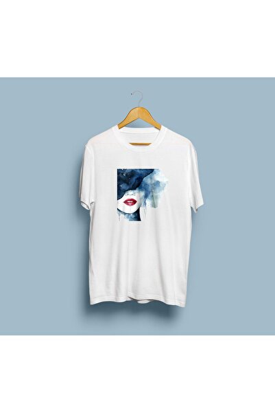 Generic Brand Tricou unisex oversize pentru femei și femei cu desene de buze