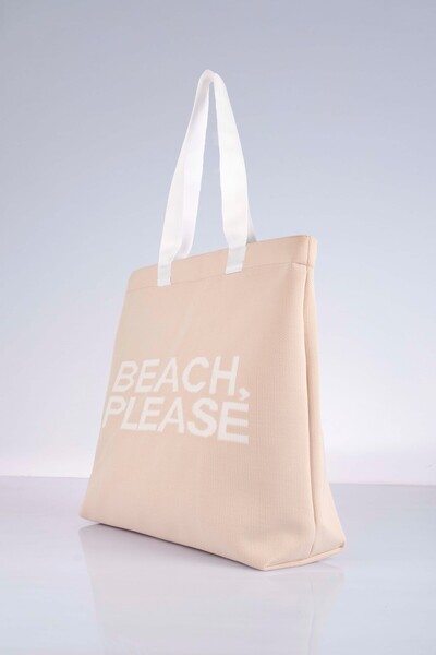 Sebir Moda Beach, Please Written Knitwear Beach Bag