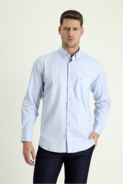 Kiğılı قميص قطني أكسفورد بأكمام طويلة وقصة عادية