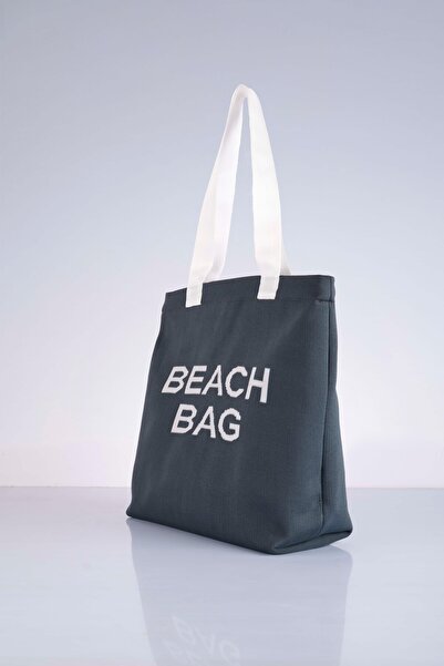 Sebir Moda Beach Bag Written Knitwear Beach Bag