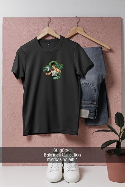 Bahriyeli Collection Oversize Bruce Lee Illustration Art Film Design Unisex T...