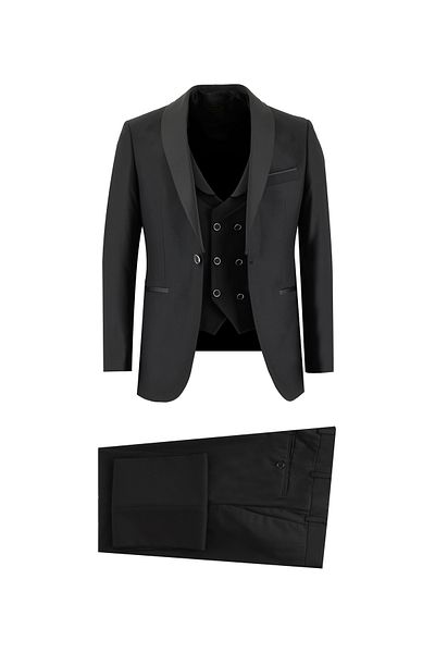 Abdullah Kiğılı Slim Fit Slim Fit Tuxedo & Groom Suit with Shawl Collar Vest
