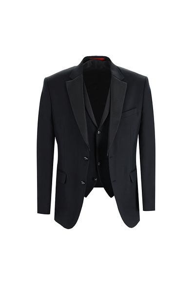 Kiğılı Mono Collar Slim Fit Tuxedo with Vest - Groom Suit