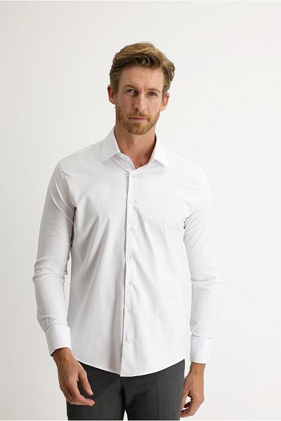Kiğılı Long Sleeve Slim Fit Slim Fit Classic Shirt with Cuff