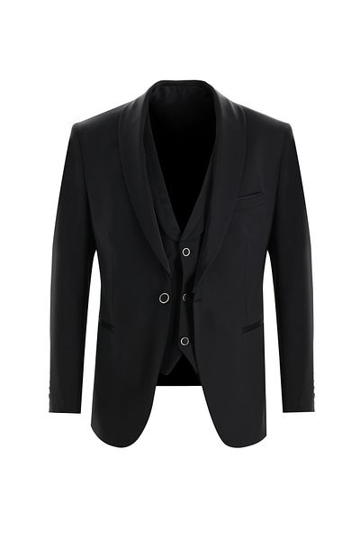 Abdullah Kiğılı Slim Fit Slim Fit Tuxedo & Groom Suit with Shawl Collar Vest