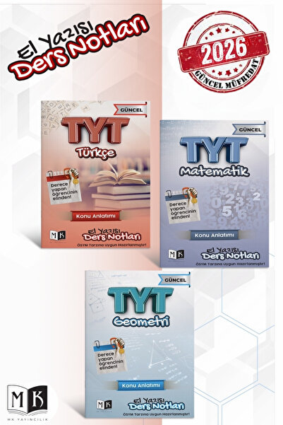 MK Yayıncılık 2026 Tyt Türkçe-matematik-geometri El Yazısı Ders Notları Set