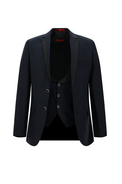 Kiğılı Mono Collar Slim Fit Tuxedo with Vest - Groom Suit