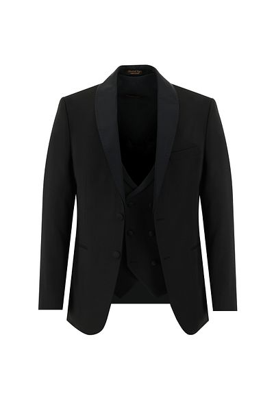 Abdullah Kiğılı Slim Fit Slim Fit Tuxedo & Groom Suit with Shawl Collar Vest