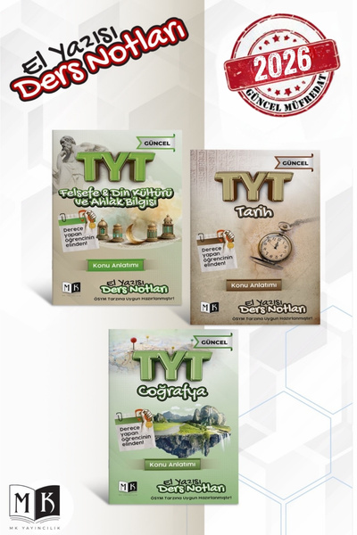 MK Yayıncılık 2026 Tyt Sosyal Bilimler El Yazısı Ders Notları Set