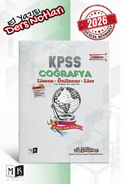MK Yayıncılık 2026 Kpss Coğrafya El Yazısı Ders Notları Kitabı