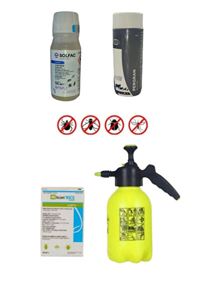 Icon Tavuk Biti Kırmızı Gece Biti Ilaçlama Seti/-solfac-pergran 2lt Pompa