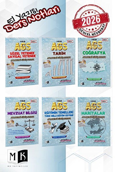 MK Yayıncılık 2026 Ags El Yazısı Ders Notları Full Set