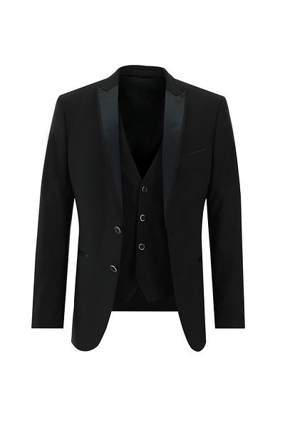 Kiğılı Slim Fit Slim Fit Pointed Collar Tuxedo & Groom Suit with Vest