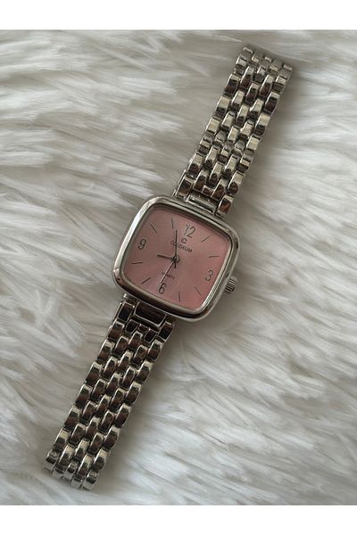 muren Modern Women's Wristwatch with Pink Square Numbers