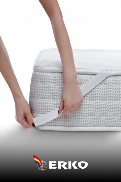 Erko Dört Mevsim Single Person Four Corner Elastic Water and Liquid Proof Mattress Protector Mattress Pad - Cotton Surface (All Sizes)