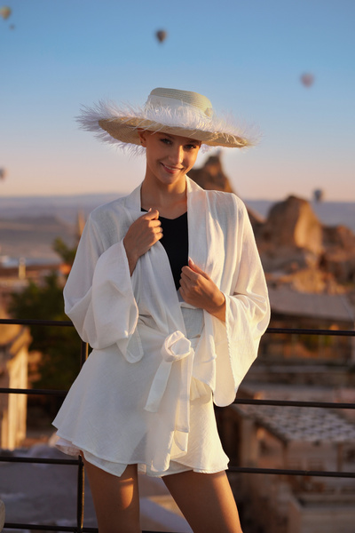 İnvintoo sportswear Keten Yaz Deniz Kimonosu