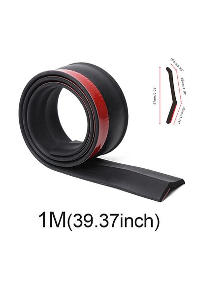 Choice 1m Universal Car Front Bumper Lip Splitter Spoiler Rubber Skirt Protector Bodytrim Bumper Lip Strip