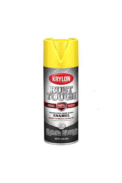 Krylon طلاء بخاخ مينا واقي شديد اللمعان مقاوم للصدأ، أصفر، 12 أونصة