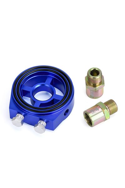 Choice Blue Pqy - Oil Filter Cooler Sandwich Plate Adapter M20*1.5 And 3/4-16 Universal Oil Adapter Car Met