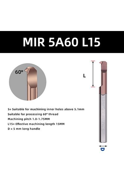 Choice Mir 5 A60 L15 Kakarot Mir Boring Cutter For Threading Coated Carbide Mini Internal Lathe Turing Tool