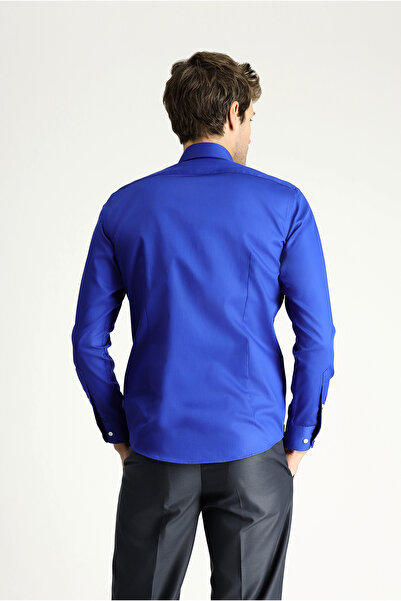 Kiğılı Довгий рукав Slim Fit - Непрасувана сатинова бавовняна класична сорочка