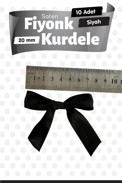 t tuğset etiket Satin Bow Ribbon Ornament 10 Pieces -T1423-
