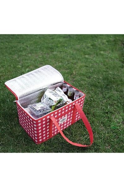 Tex Republic Alas Thermo Luxury Picnic Bag Red Plaid 35 X 20 X 20 cm
