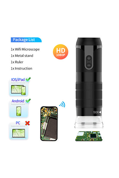 Choice مجهر رقمي لاسلكي واي فاي بتكبير 50-1000X، 1000X، محمول باليد، بمنفذ USB