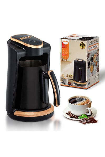 JINOU Turkish Coffee Maker - 600w, Smart Touch, Premium Material, Non-stick Coating (2 COASTER SET FREE)