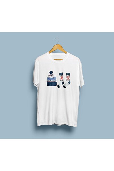 eioswear Унисекс шапка и чорапи с зимен дизайн, тениска