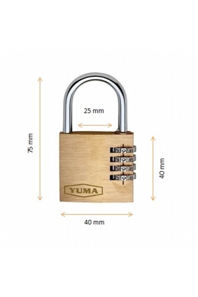 Genel Markalar Yuma Ym2140 Şifreli Asma Kilit 4 Haneli Pirinç Blister Ambalaj...