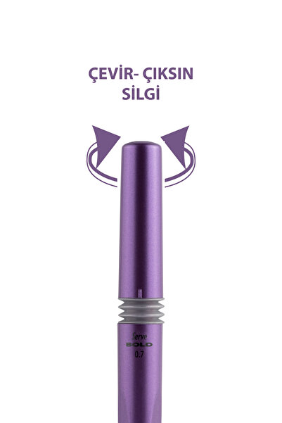 Serve Bold Versatil Kalem 0.7 Mm Metalik Mor