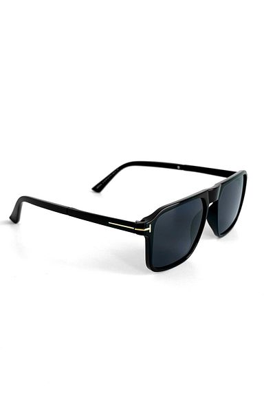 ablukaonline Men's Modern Rectangular Glasses Black