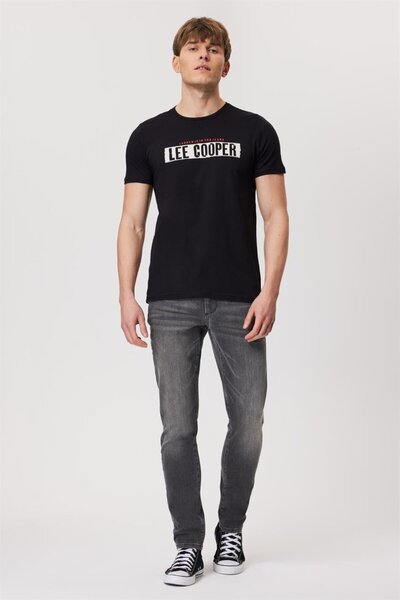 Lee Cooper Jeff Normal Waist Slim Fit Very Narrow Leg Gray Men's Jean Trousers