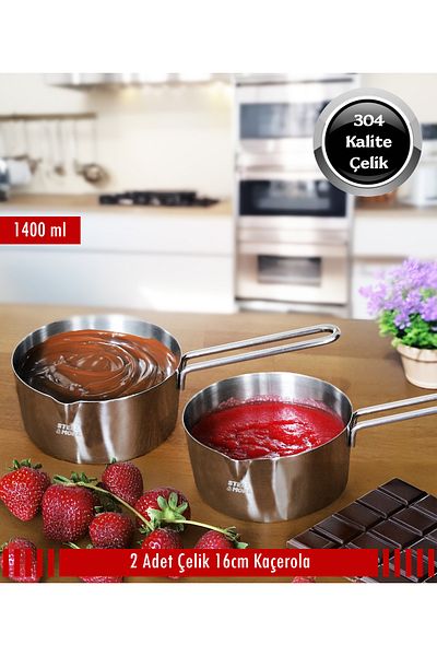 Stell&More Steel 2-Piece Saucepan Saucepan Milk Pot 16cm