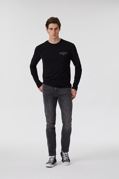 Lee Cooper Ανδρικό τζιν παντελόνι Jack Normal Waist Slim Fit Skinny Leg Grey