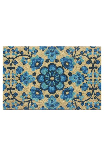 UnicSpot Flower Power design entrance mat Blue, 40x60 cm