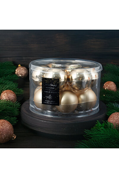 Koopman Anul Nou 12 Bile de Crăciun Aurii 50 Mm