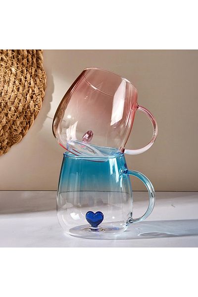 Perotti Love 2-Piece Glass Mug 400 ml