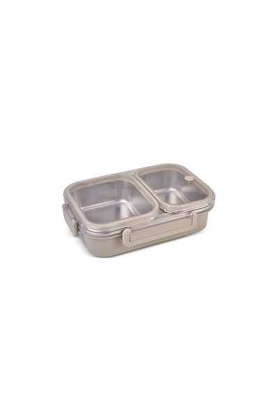 Aryıldız Beige 2 Compartment Bento Lunch Box
