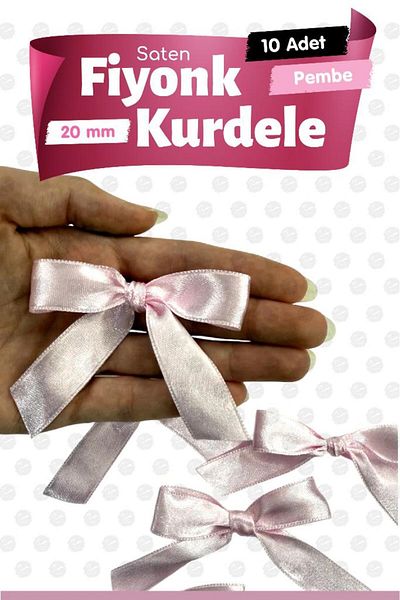 t tuğset etiket Satin Bow Ribbon Ornament 10 Pieces -T1423-