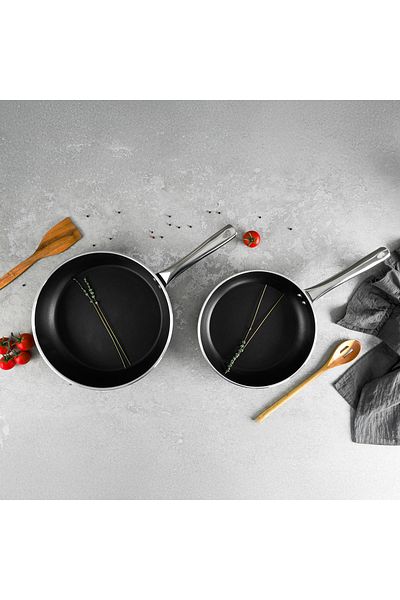 Aryıldız Atlanta 2 Piece Pan Set 26-30 cm Black
