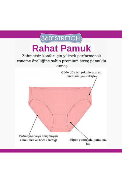 BEGATEKS Chiloți hipster cu talie înaltă, pachet de 6