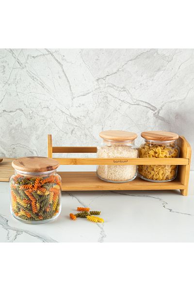 Bambum Bench Plus 4 Piece Spice Set with Stand 500 ml